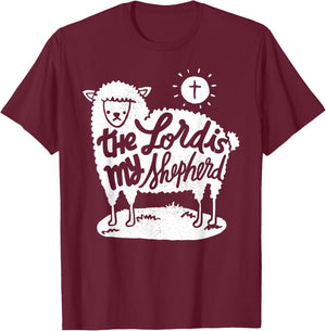 The Lord is my Shepherd - Christian Clothing T-Shirt - T-Shirt | Maroon