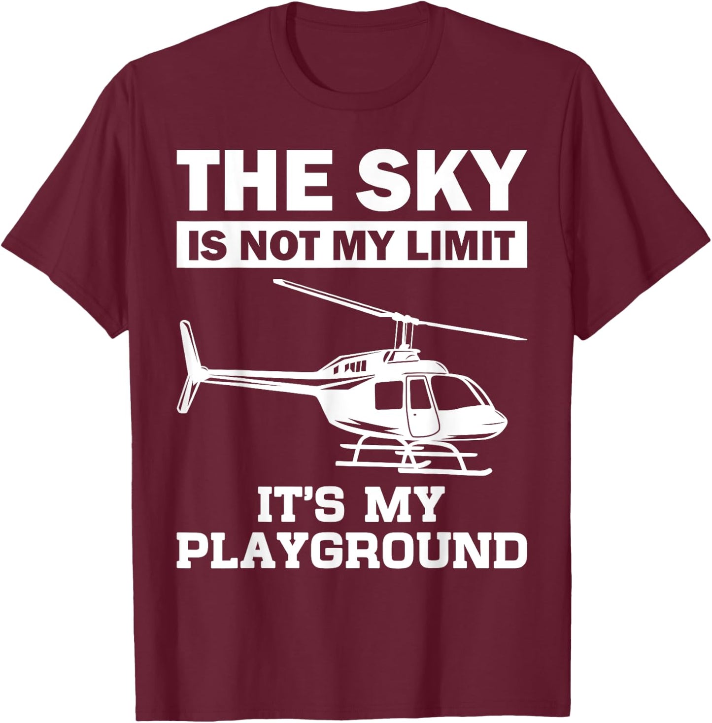 Cool Love Airplane Hanger Adventure Themed Designs Funny Helicopter Pilot Gift Women Chopper Lovers Black Small T-Shirt - T-Shirt | Maroon
