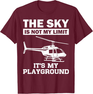 Cool Love Airplane Hanger Adventure Themed Designs Funny Helicopter Pilot Gift Women Chopper Lovers Black Small T-Shirt - T-Shirt | Maroon