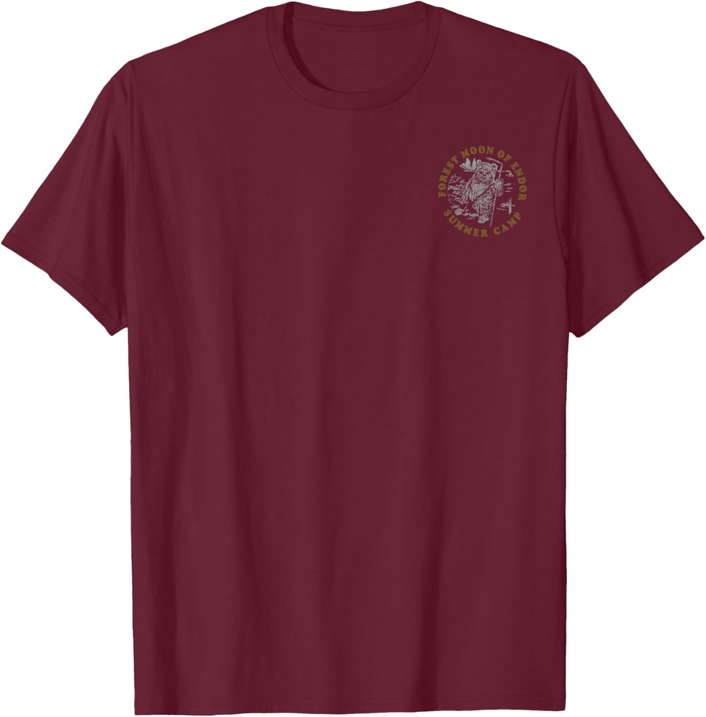 Star Wars Endor Ewoks Pocket Logo Front & Back T-Shirt - T-Shirt | Maroon