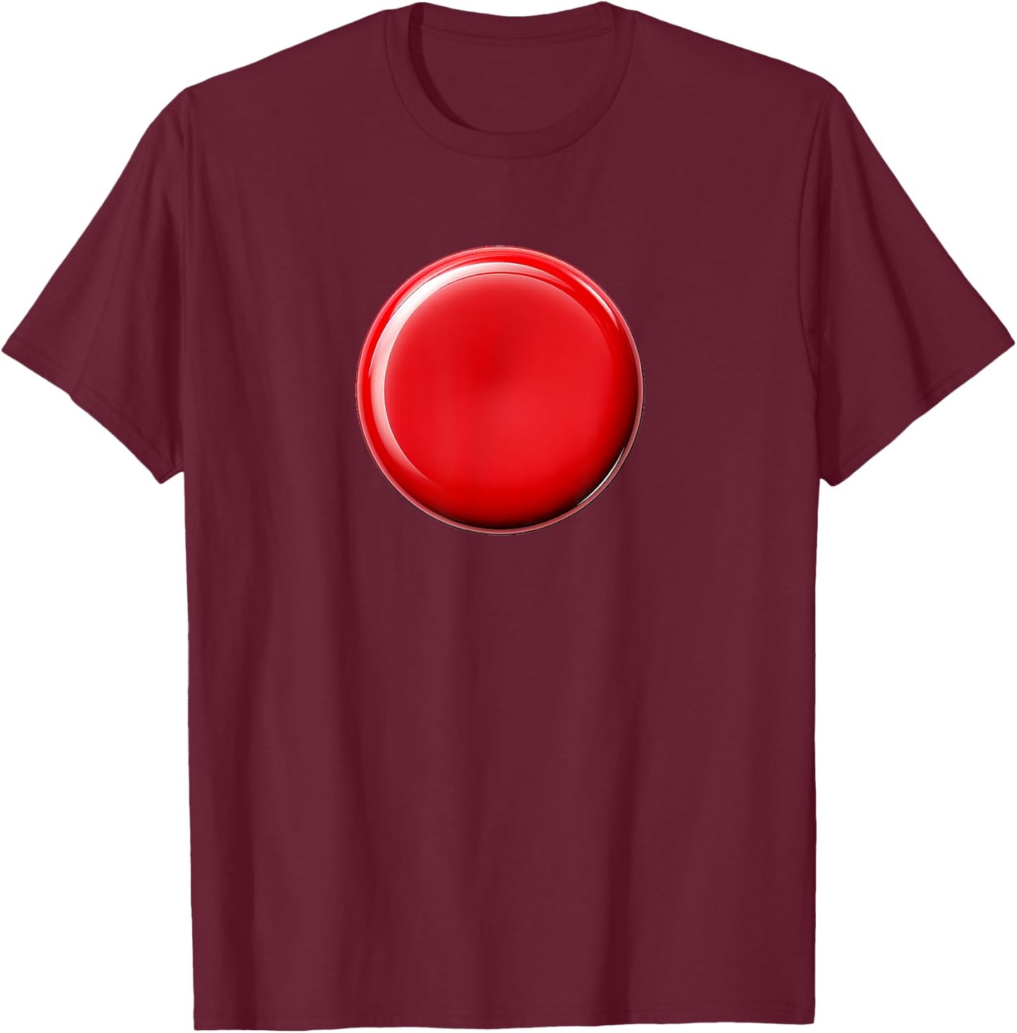 Novelty Red Button T-Shirt - T-Shirt | Maroon