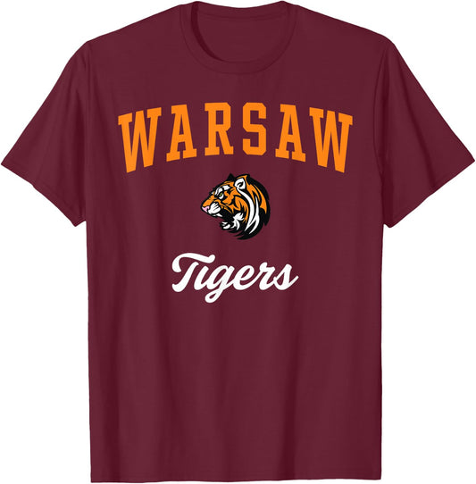 Warsaw High School Tigers T-Shirt - T-Shirt | Maroon