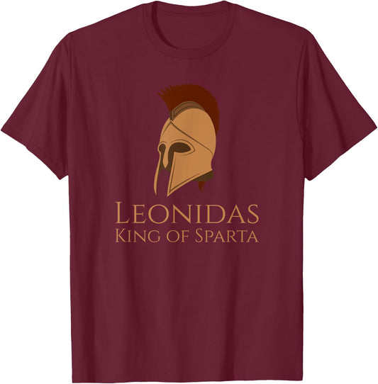 Ancient & Classical Greek History - Leonidas King Of Sparta T-Shirt - T-Shirt | Maroon