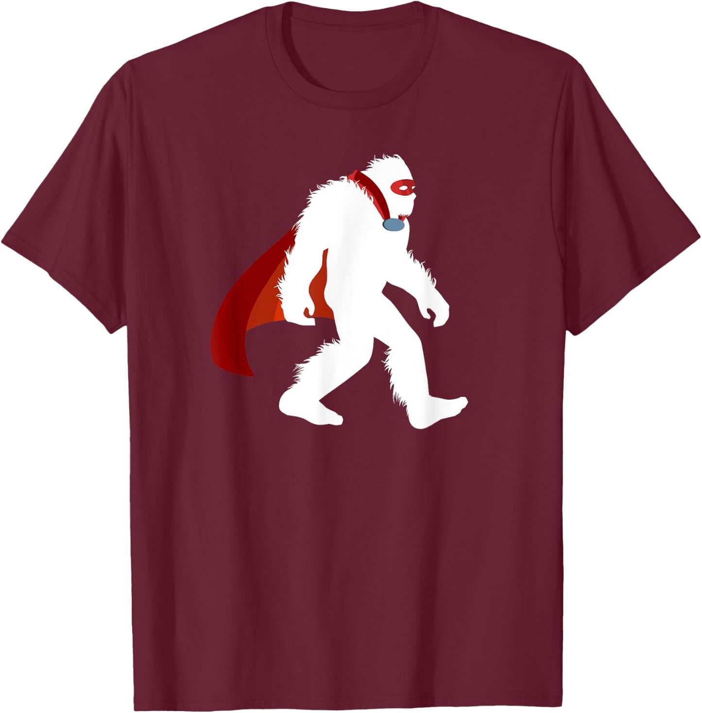 Fun Bigfoot Superhero Vigilantism Cryptid Sasquatch Crusader T-Shirt - T-Shirt | Maroon