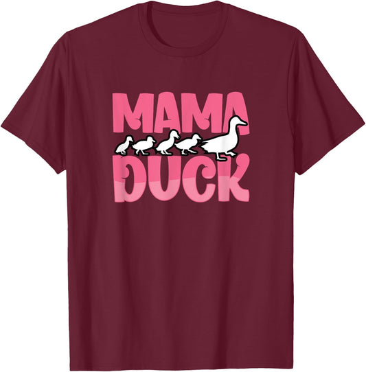 Proud Mama Duck Duckling Animals Cute Duck Bird Lover Mother T-Shirt - T-Shirt | Maroon