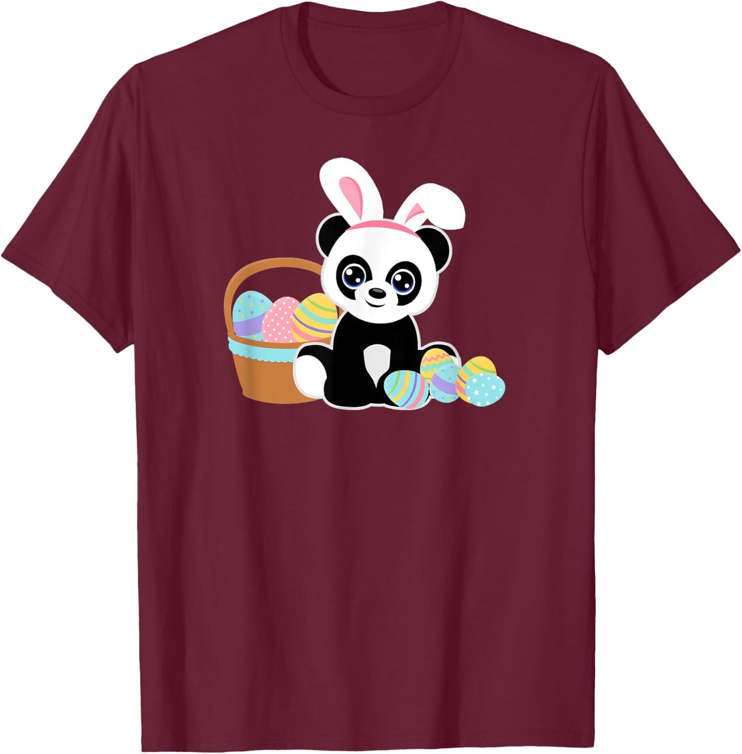 Easter Bunny Ears Panda Lover Cute Easter Eggs Funny Graphic T-Shirt - T-Shirt | Maroon