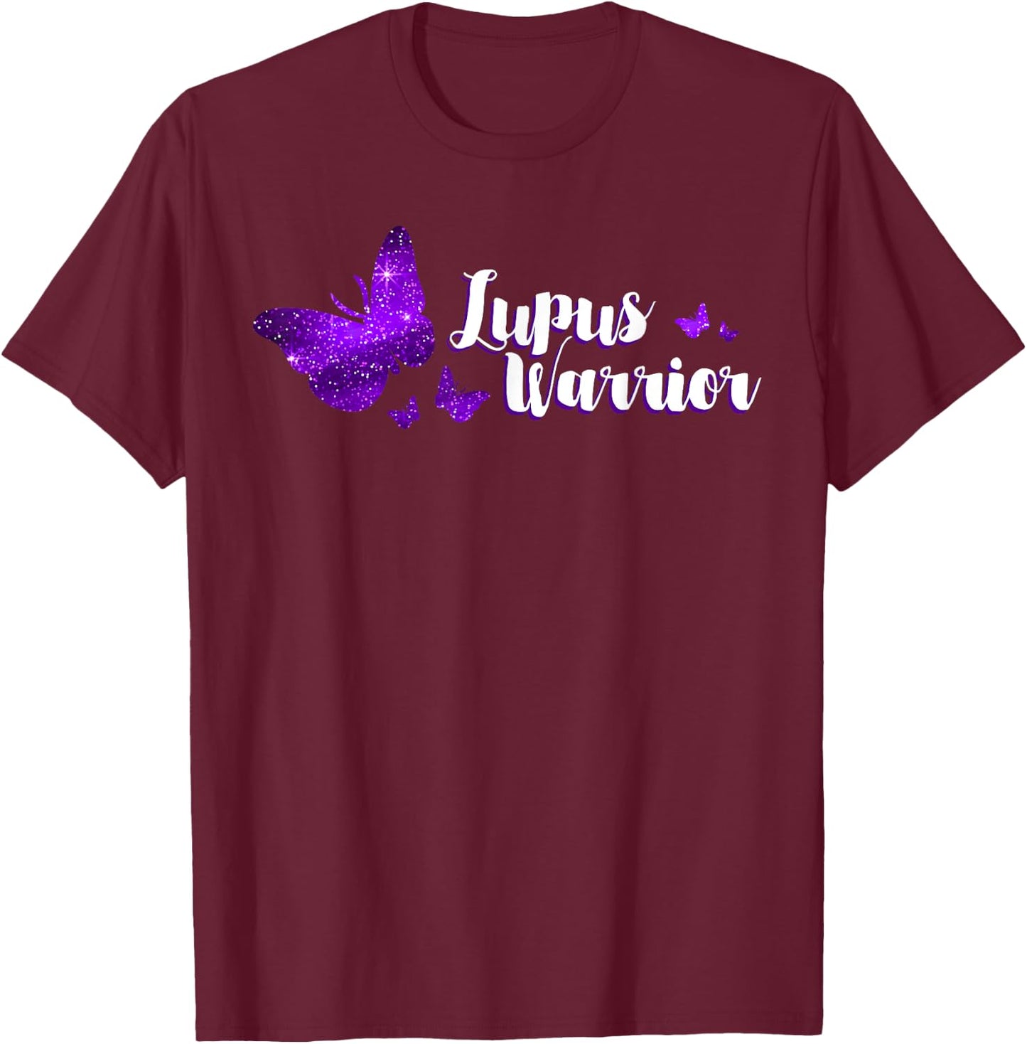 Lupus Warrior Purple Ribbon Autoantibodies Immune System T-Shirt - T-Shirt | Maroon