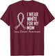 I Wear White For My Aunt Lung Cancer Awareness White Ribbon T-Shirt - T-Shirt | Maroon