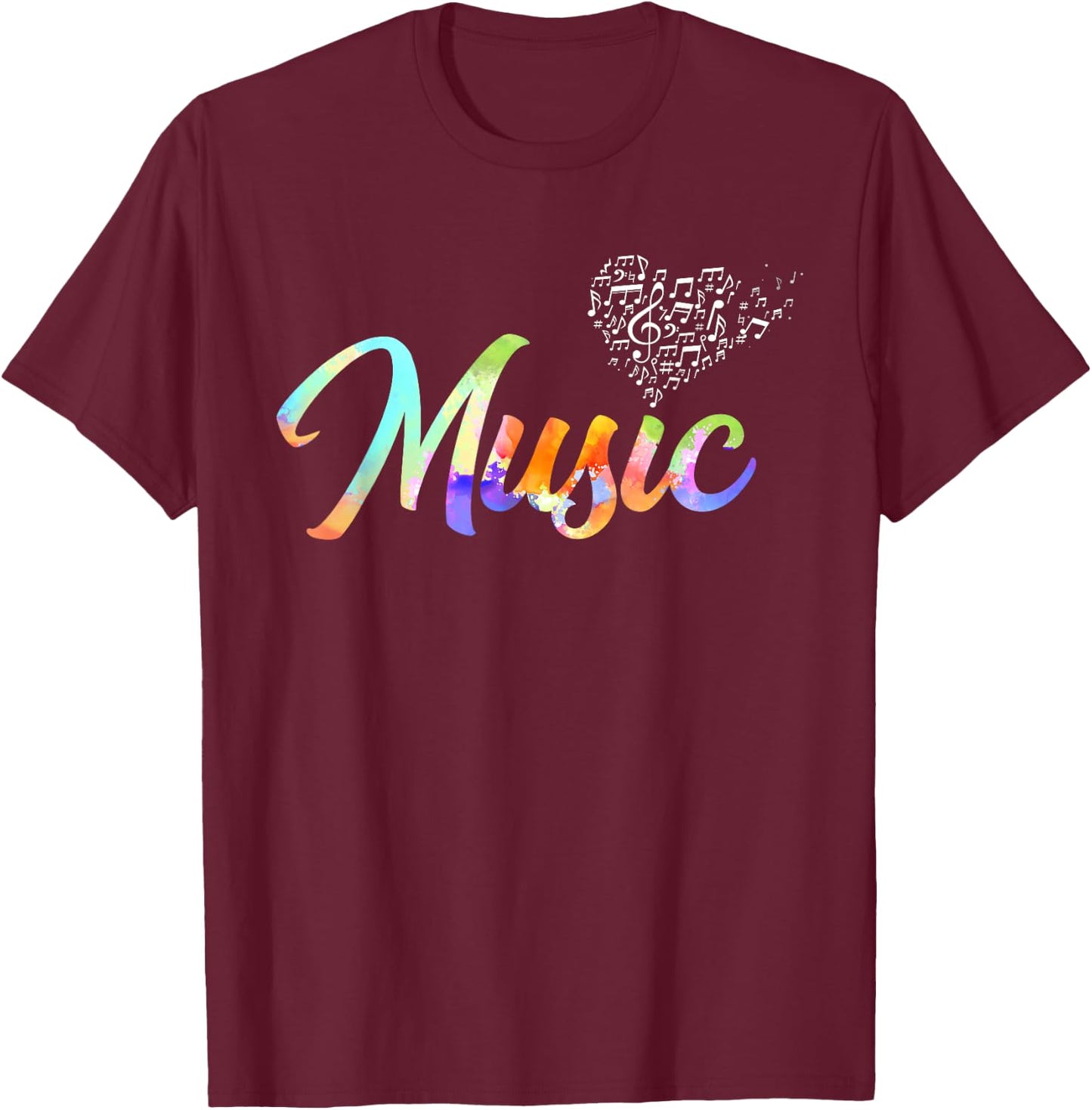 Musical Instrument Player Music Notes Treble Clef Gift T-Shirt - T-Shirt | Maroon