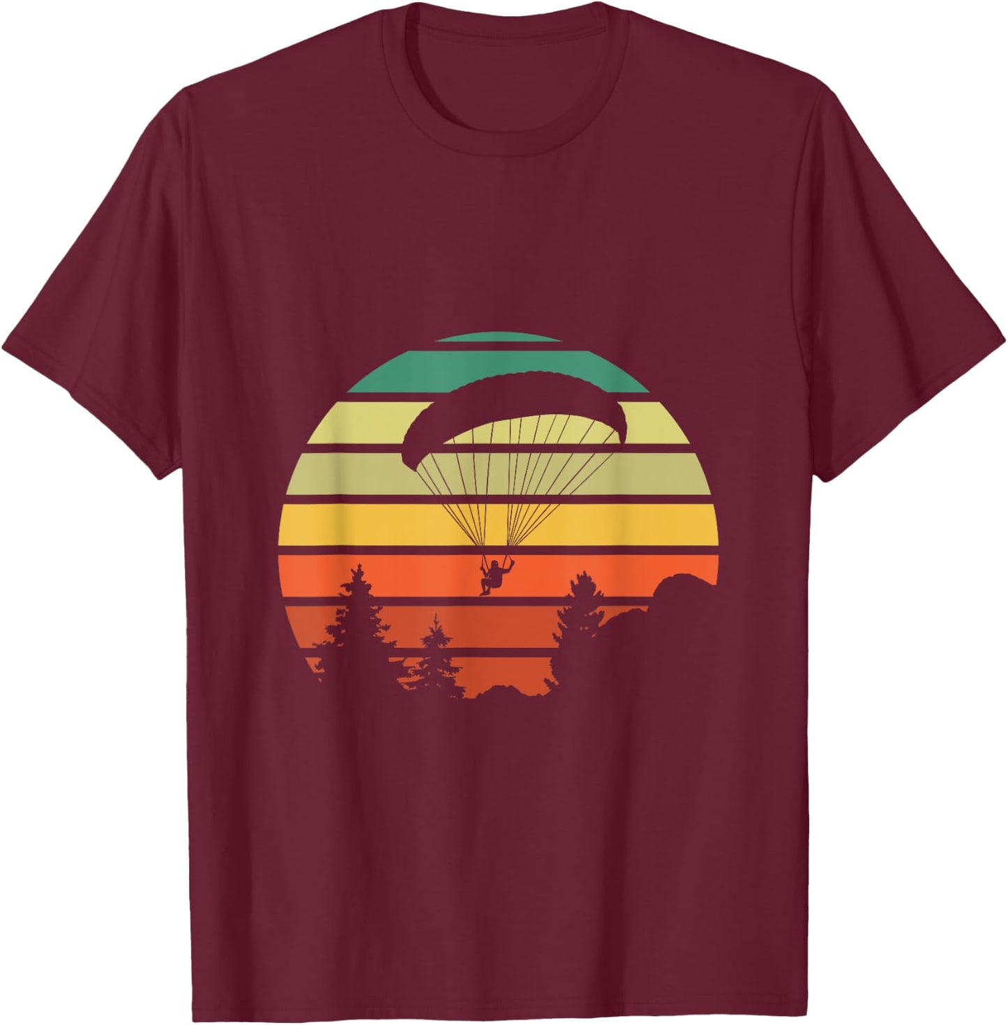 Paragliding Outfits Paraglider Vintage Paragliding Over Forest T-Shirt - T-Shirt | Maroon