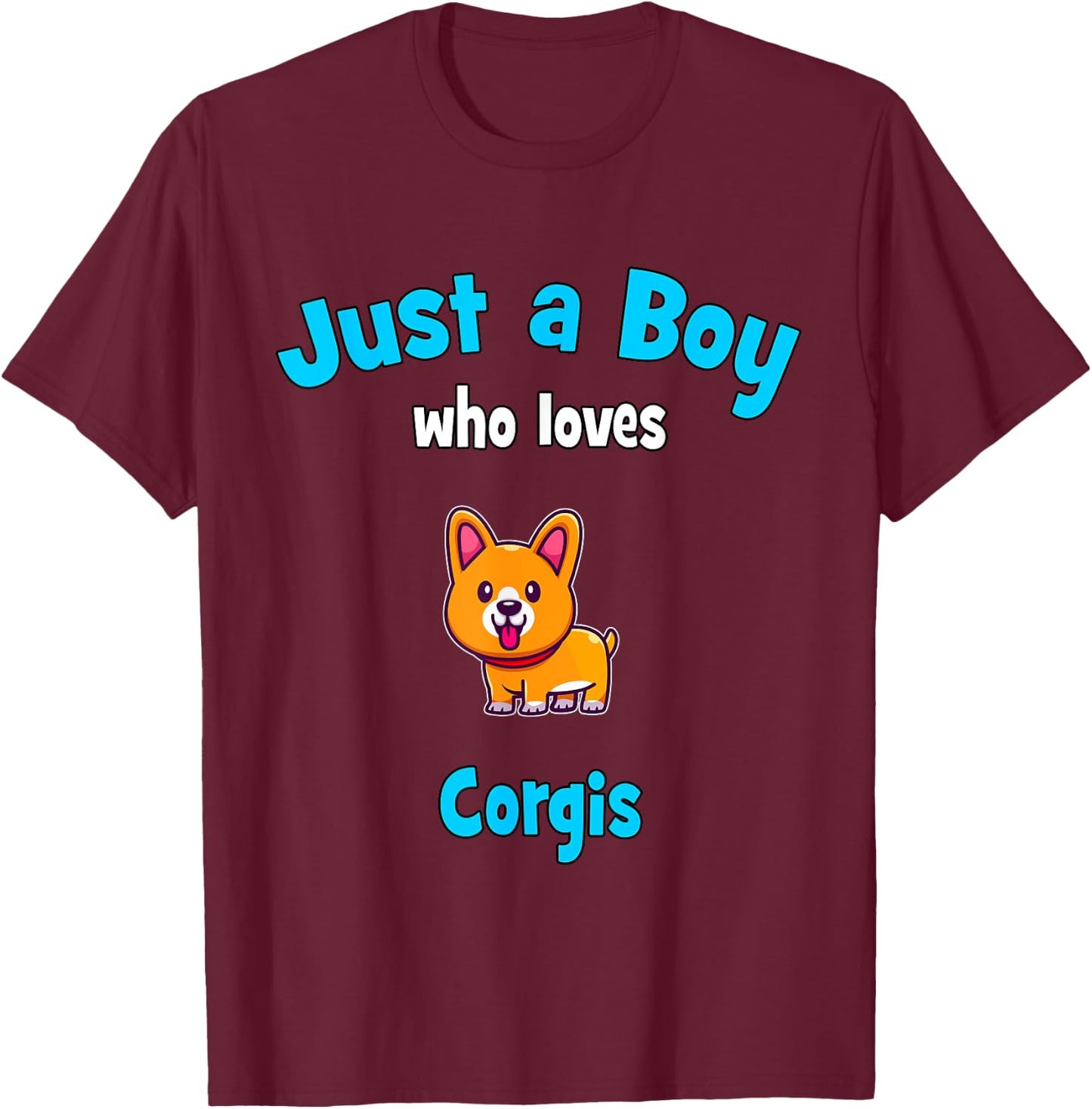 Corgi Shirt for Boys | Kids Corgi T-Shirt - T-Shirt | Maroon