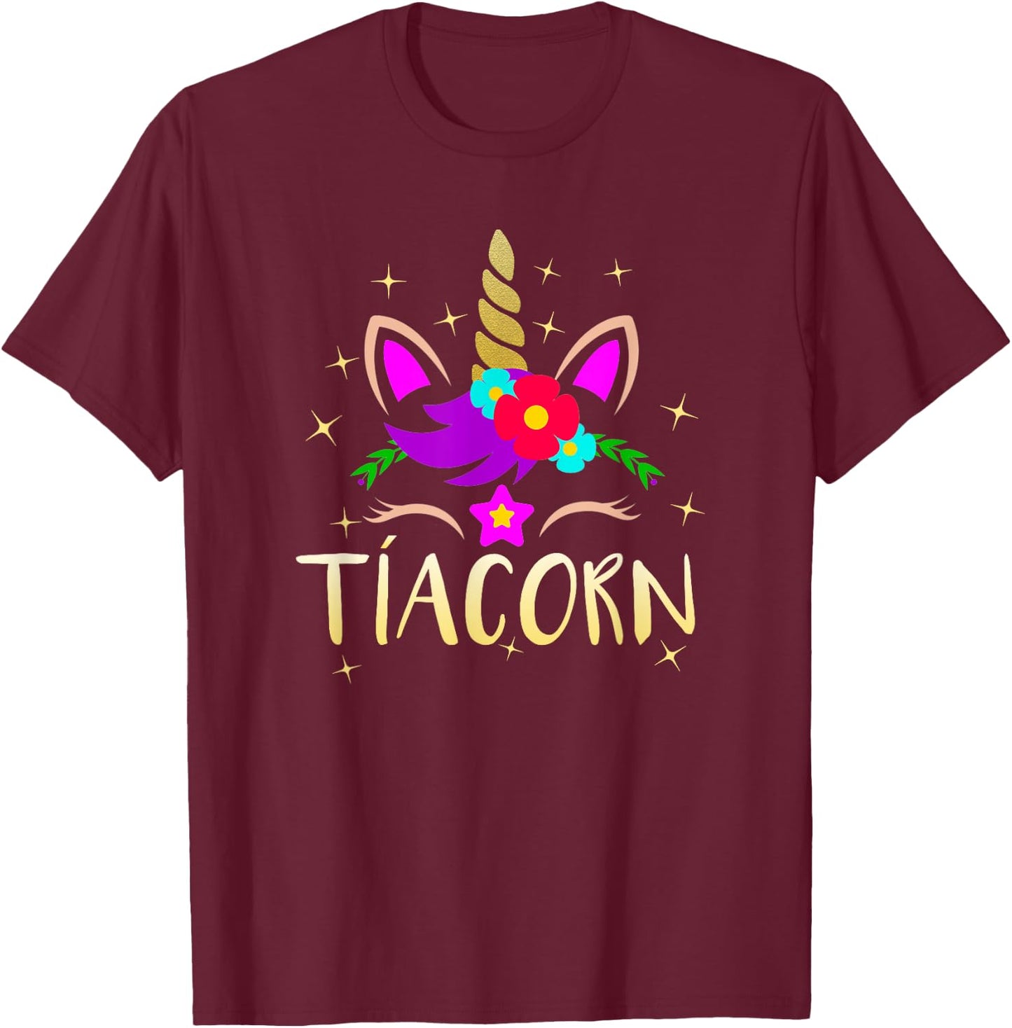 Tiacorn Funny Unicorn Gift Spanish Aunt T-Shirt - T-Shirt | Maroon