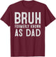 Bruh Formerly Known As Dad Funny Father's Day T-Shirt - T-Shirt | Maroon