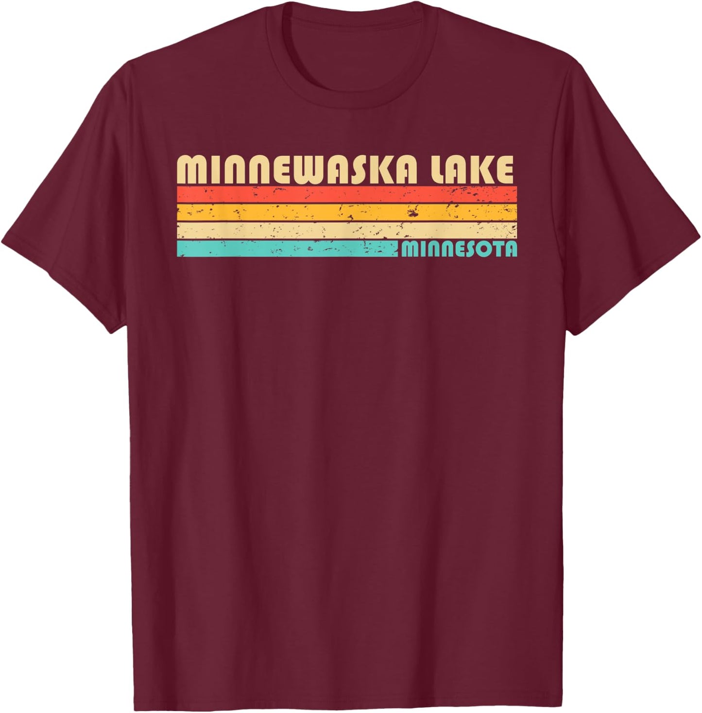 MINNEWASKA LAKE MINNESOTA Funny Fishing Camping Summer Women Kids T-Shirt - T-Shirt | Maroon