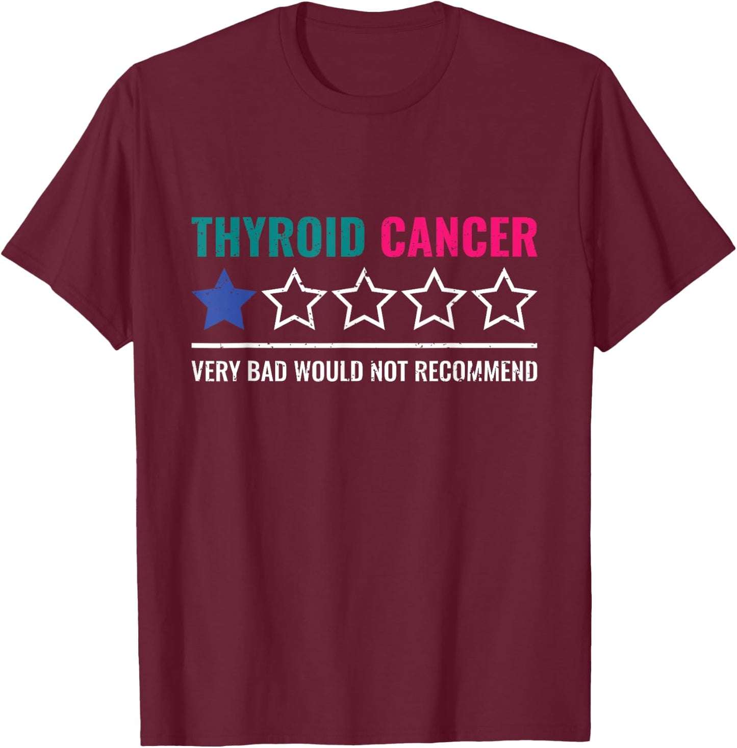 Thyroid Cancer Would Not Recommend Thyroid Cancer Survivor T-Shirt - T-Shirt | Maroon