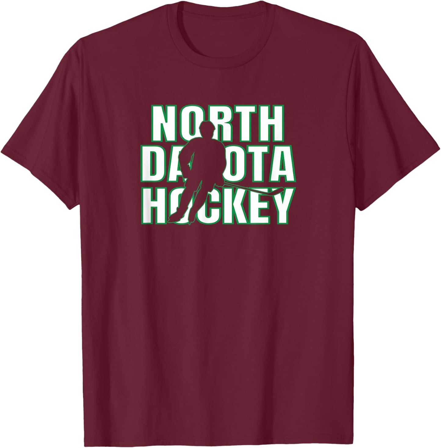 Team North Dakota Ice Hockey Player Forward Coach State Gift T-Shirt - T-Shirt | Maroon