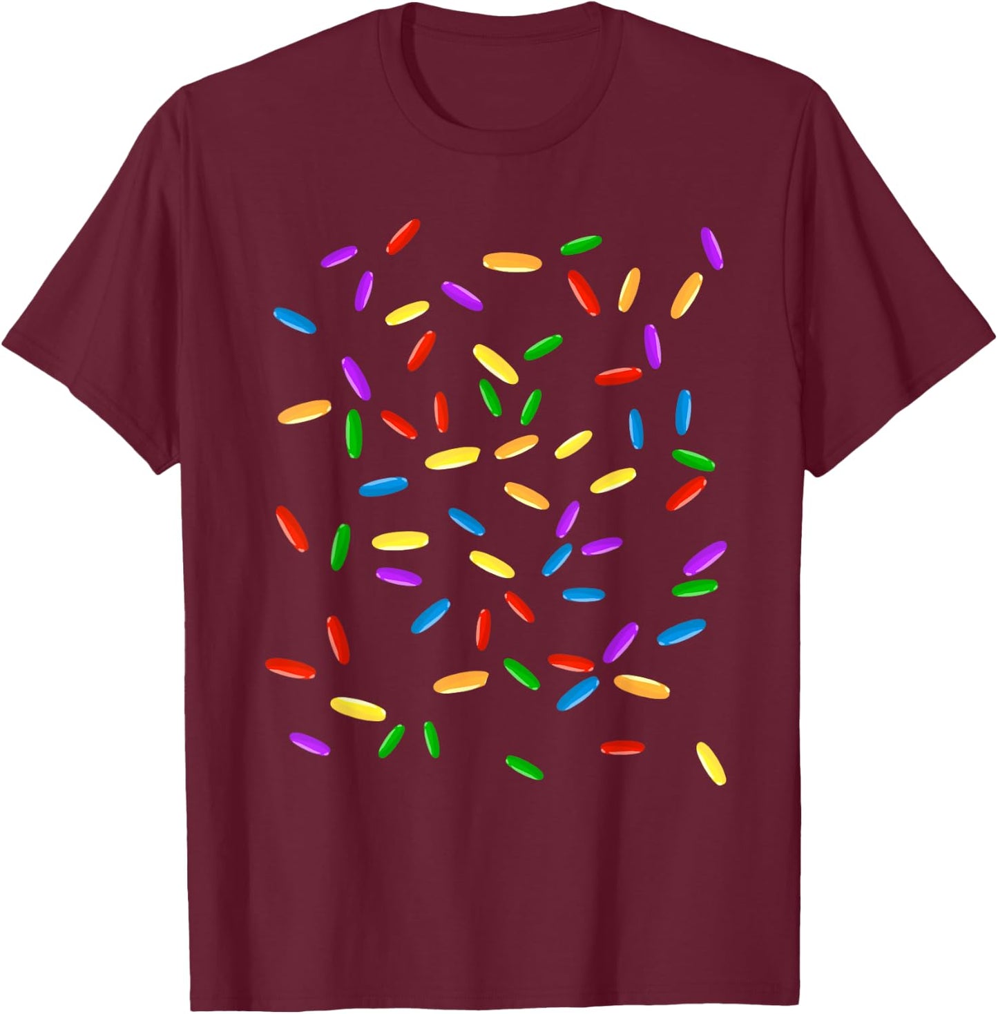 Cool Lazy Rainbow Sprinkles Ice Cream Halloween Costume Gift T-Shirt - T-Shirt | Maroon
