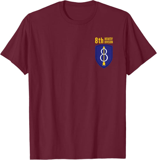 8th Infantry Division United State Army T-Shirt - T-Shirt | Maroon