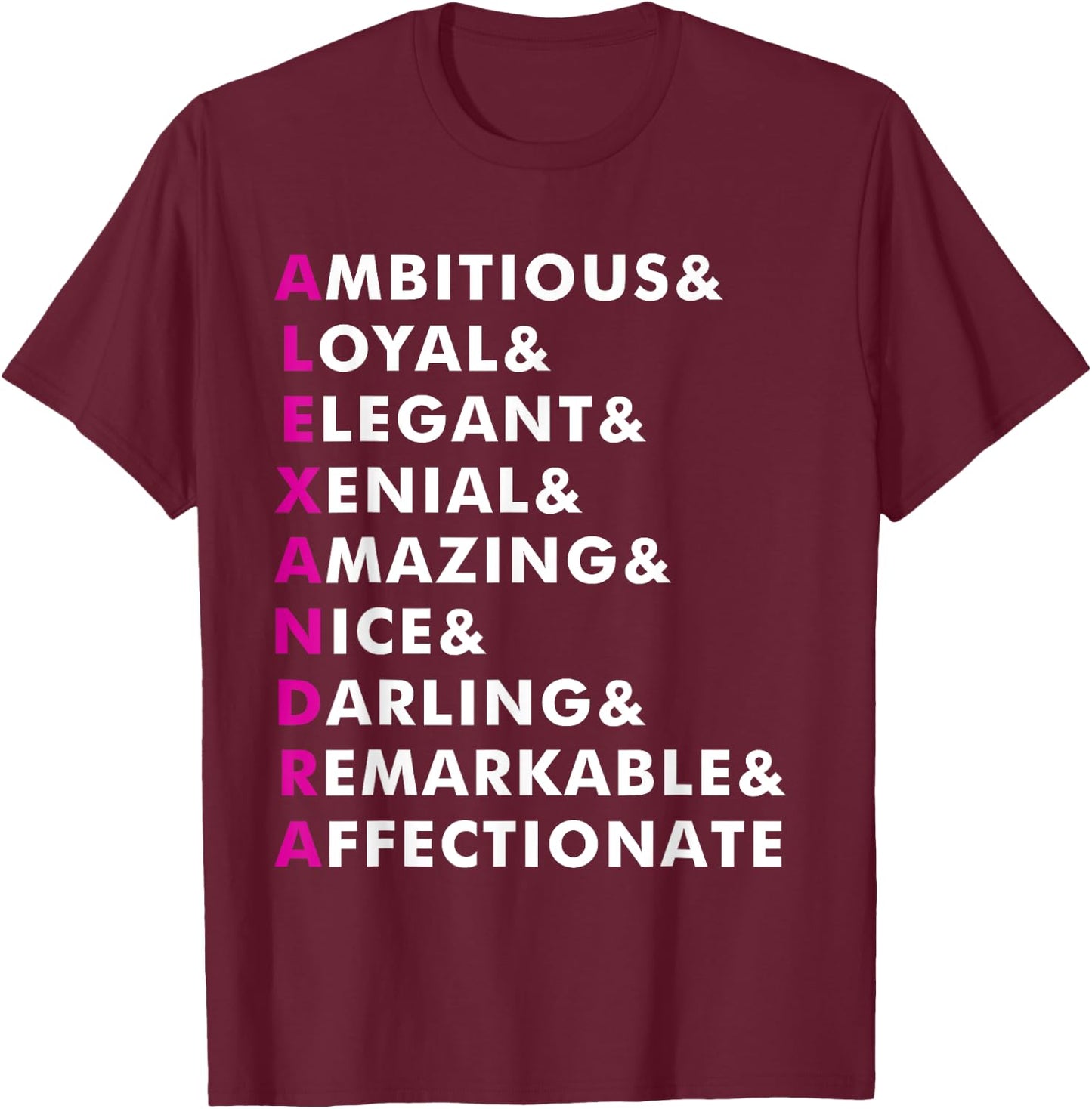 Alexandra Name Shirt Personalized Gift T-Shirt - T-Shirt | Maroon