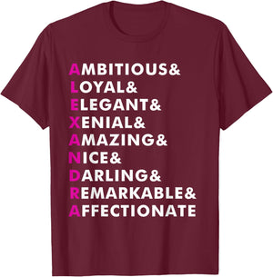 Alexandra Name Shirt Personalized Gift T-Shirt - T-Shirt | Maroon