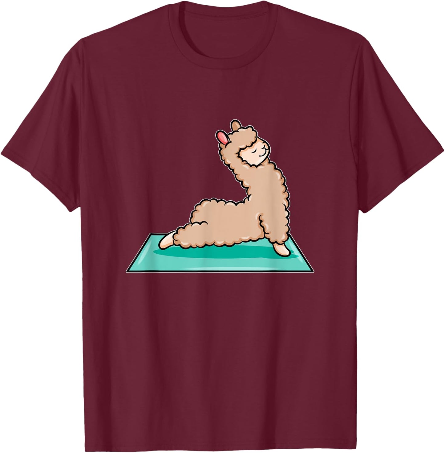 Cute Yoga Llama Alpaca Meditation Costume Sport T-Shirt - T-Shirt | Maroon