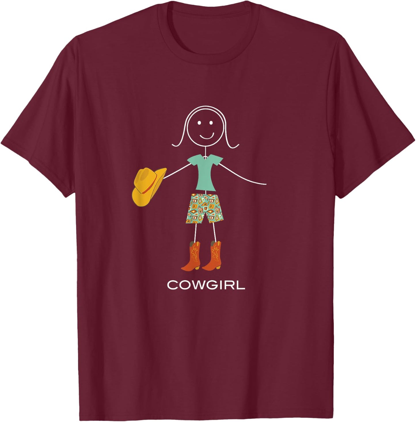 Funny Women's Cowgirl Girl Rodeo Horse Rancher T-Shirt - T-Shirt | Maroon