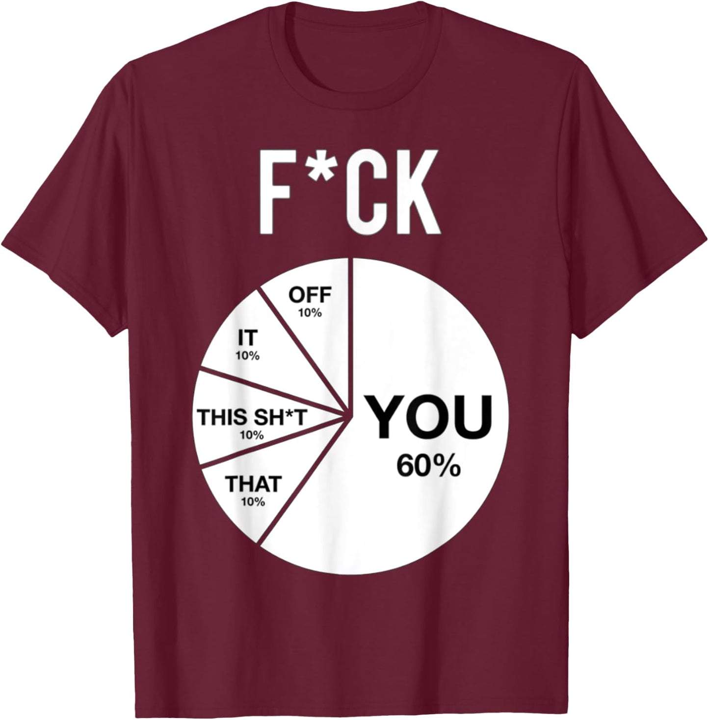 Fck You Pie Chart Maths Lover Cute Cool Humorous Funny T-Shirt - T-Shirt | Maroon