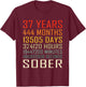 37 Year Sobriety Anniversary Vintage 37 Years Sober T-Shirt - T-Shirt | Maroon