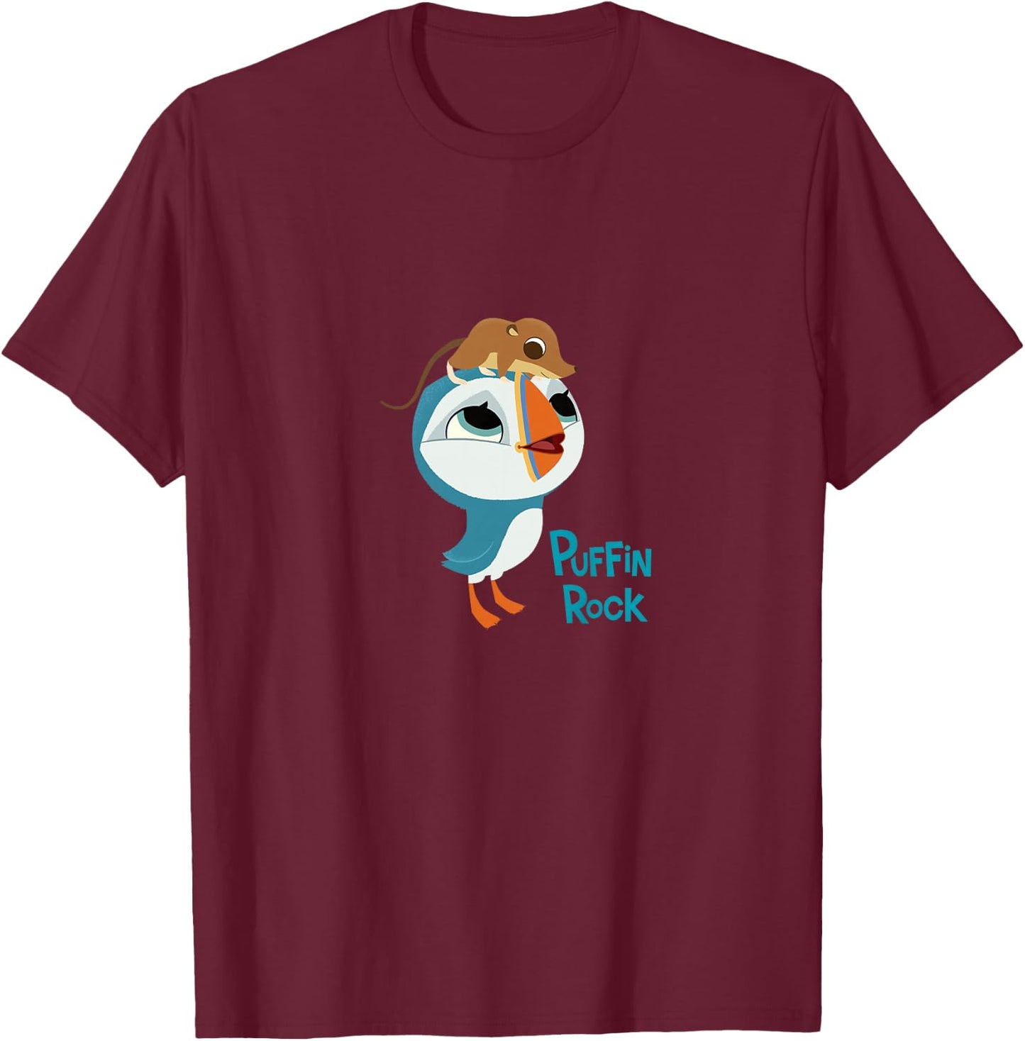 Puffin Rock - Official Merchandise - Oona & Mossy T-Shirt - T-Shirt | Maroon
