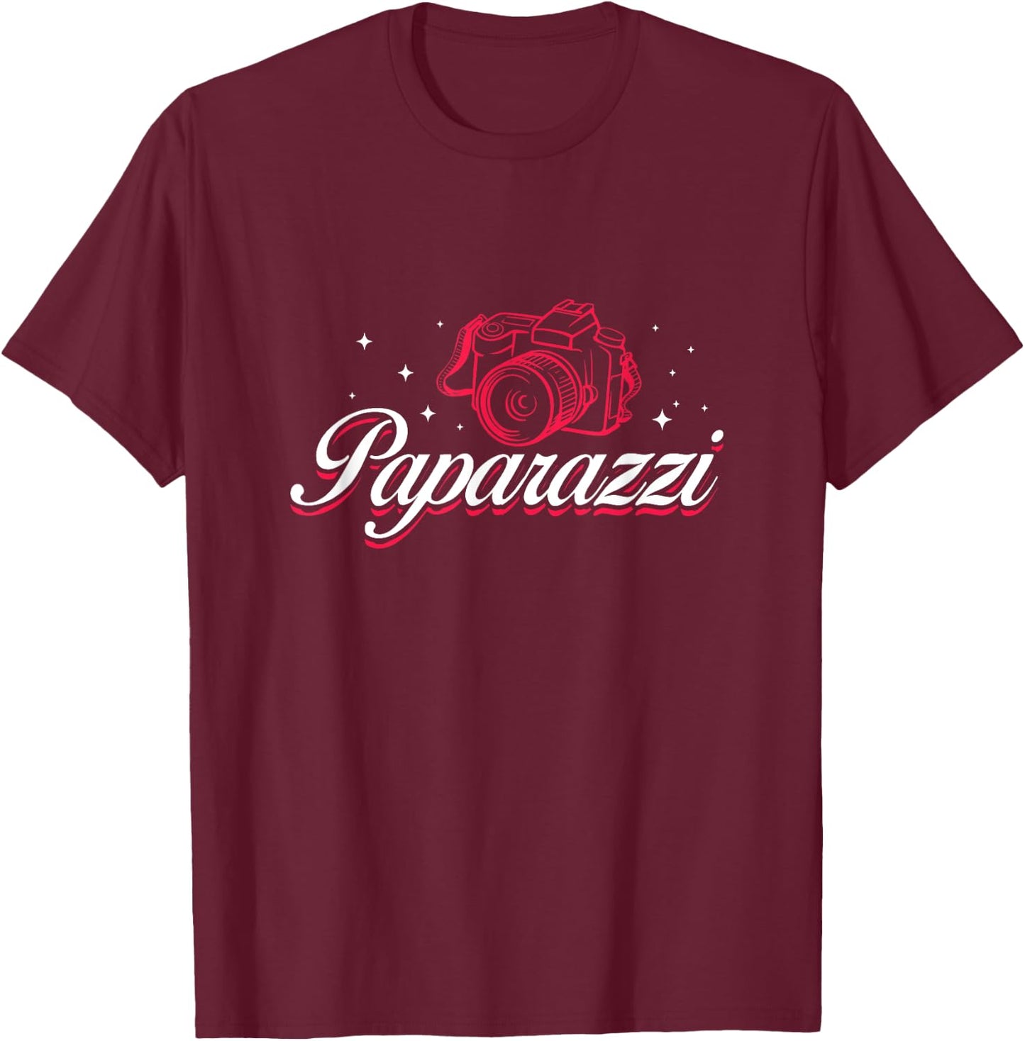 Paparazzi Photographer Photography Camera Lover T-Shirt - T-Shirt | Maroon