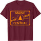 Vintage Maine Central Pine Tree Train Route Railroad T-Shirt - T-Shirt | Maroon