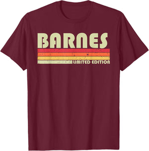 BARNES Surname Funny Retro Vintage 80s 90s Birthday Reunion T-Shirt - T-Shirt | Maroon