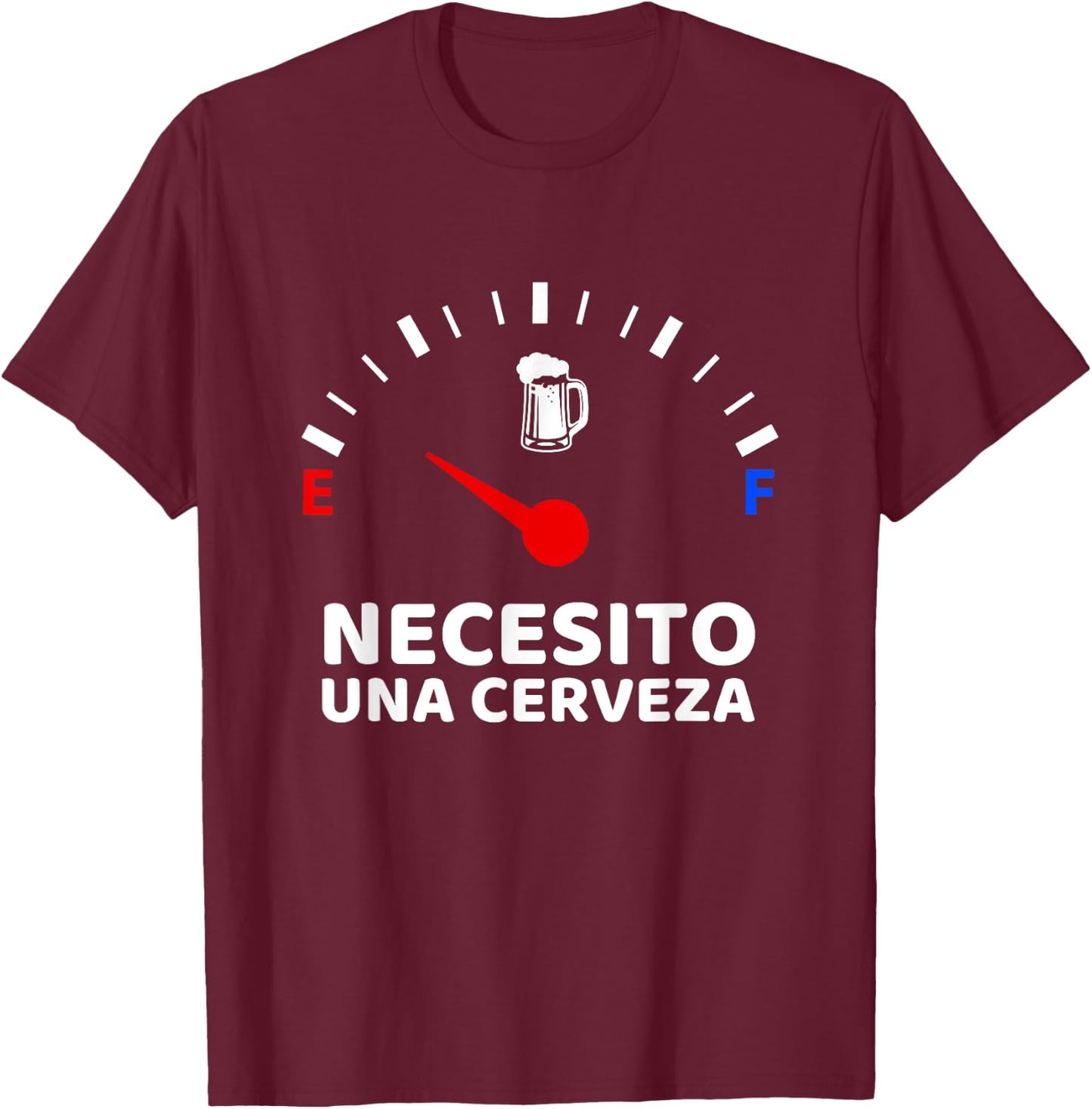 Necesito Una Cerveza T-Shirt - T-Shirt | Maroon