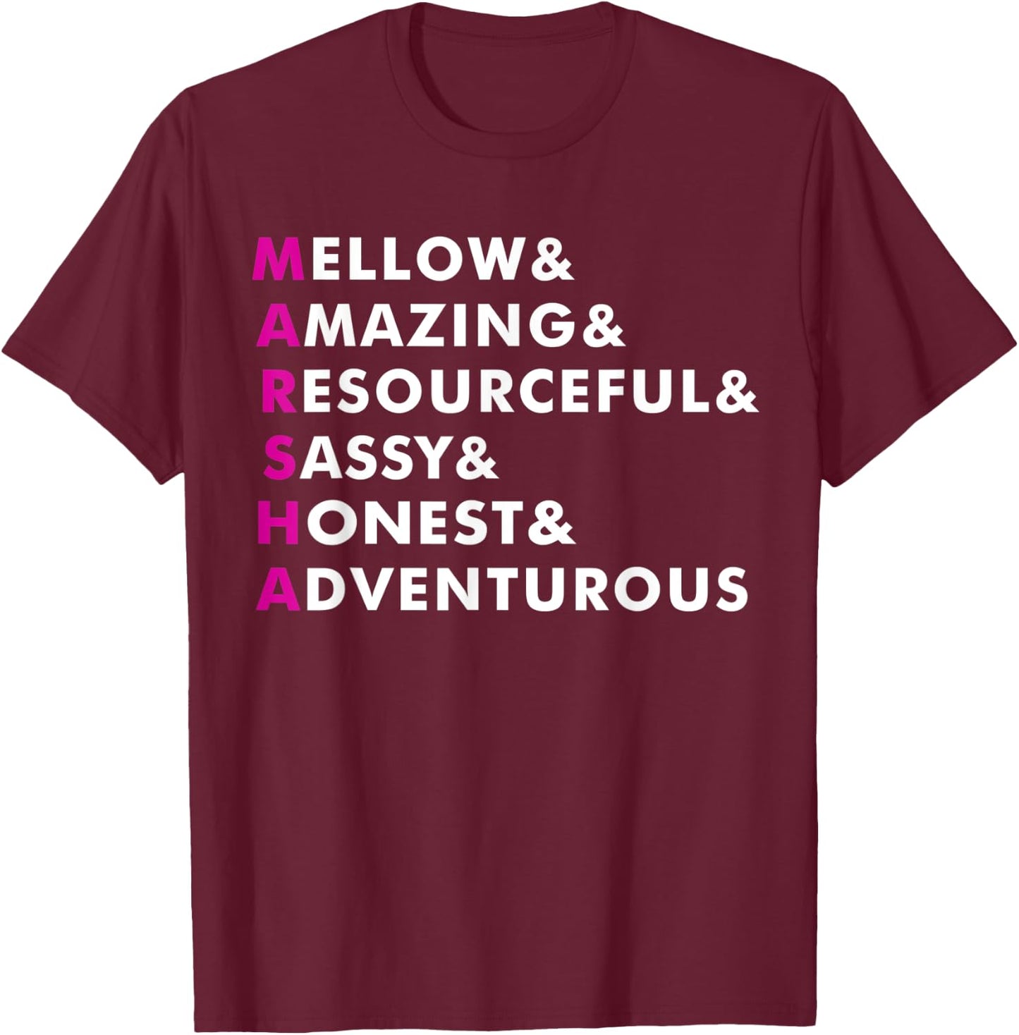 Marsha Name Shirt Personalized Gift T-Shirt - T-Shirt | Maroon