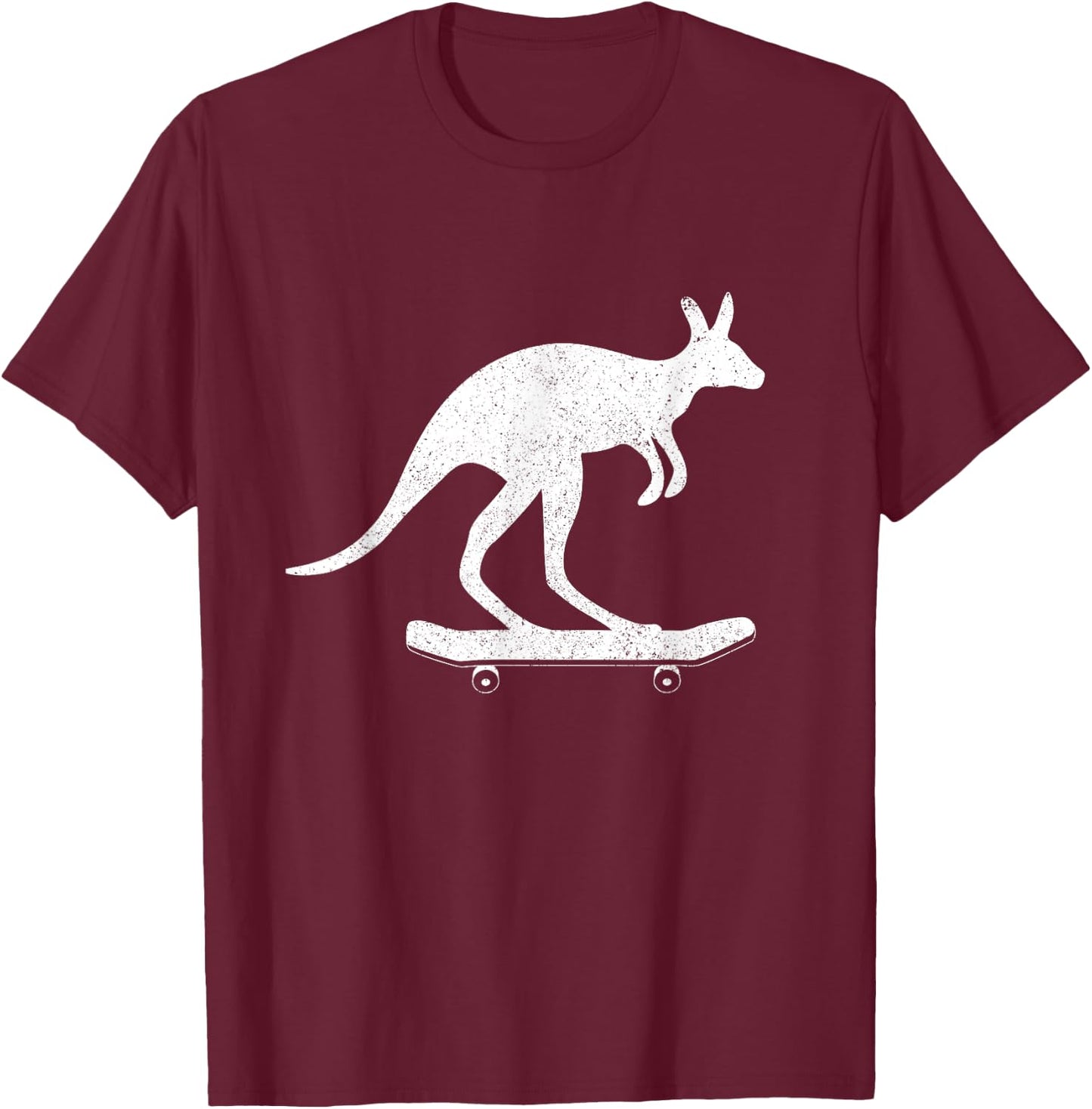 Cool Kangaroo rides Skateboard Fun Australia Travel Gift T-Shirt - T-Shirt | Maroon