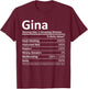 GINA Nutrition Personalized Name Funny Christmas Gift T-Shirt - T-Shirt | Maroon