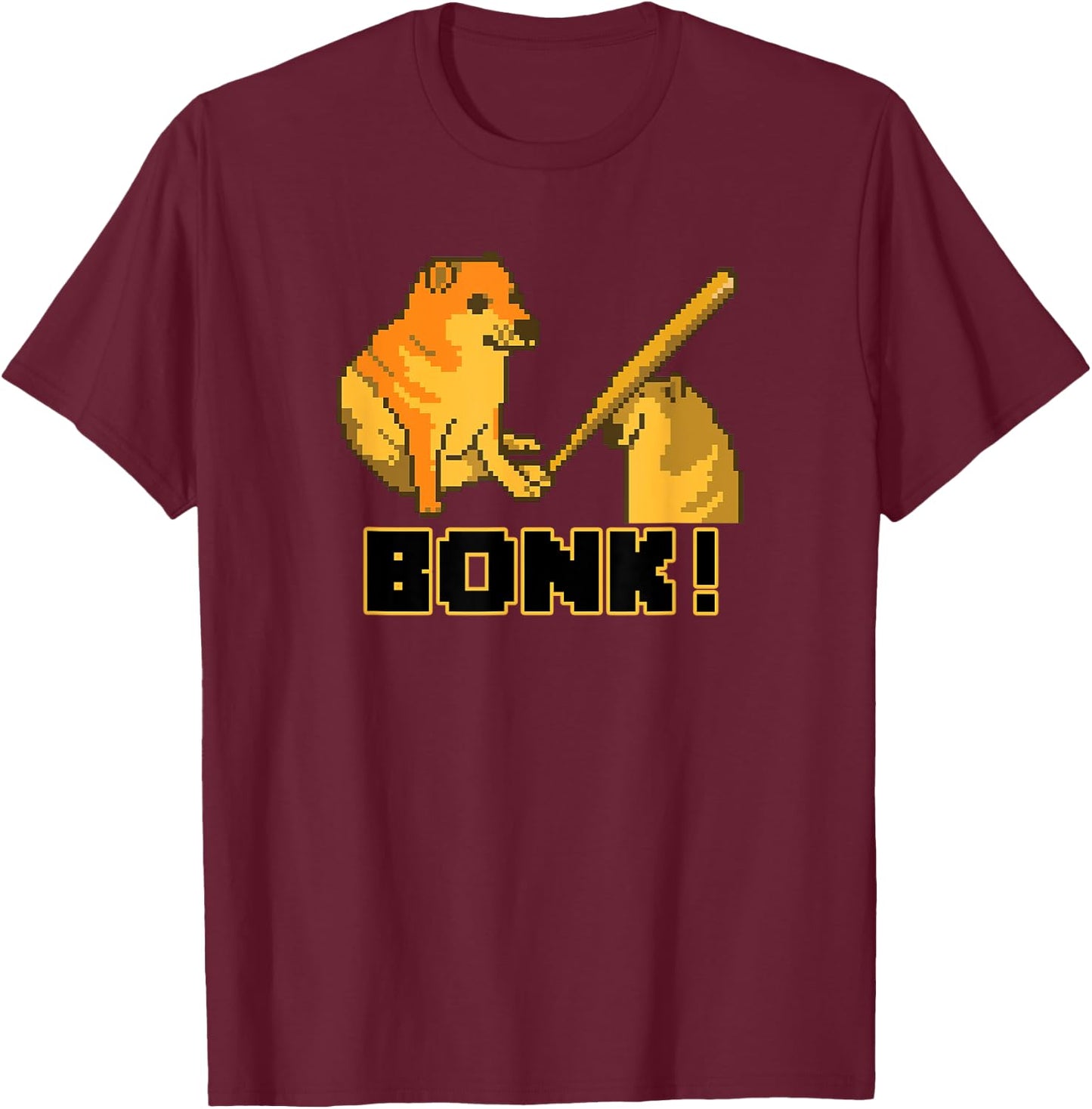 Extended Lunch Break Cheems Bonk Meme Pixel Art T-Shirt - T-Shirt | Maroon