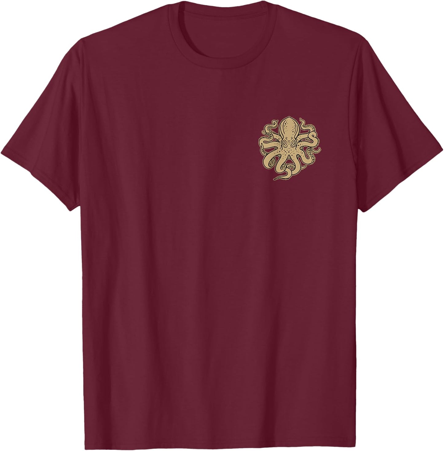 Octopus, Old School Sailor Tattoo Clipper Ship and Swallows T-Shirt - T-Shirt | Maroon