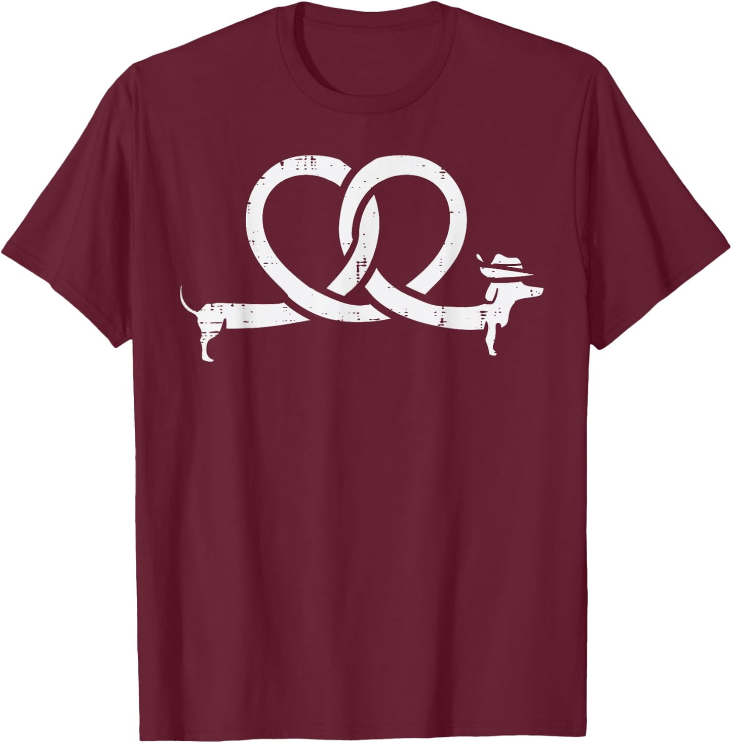 Oktoberfest Pretzel Dachshund Wiener Costume Women Kids Men T-Shirt - T-Shirt | Maroon