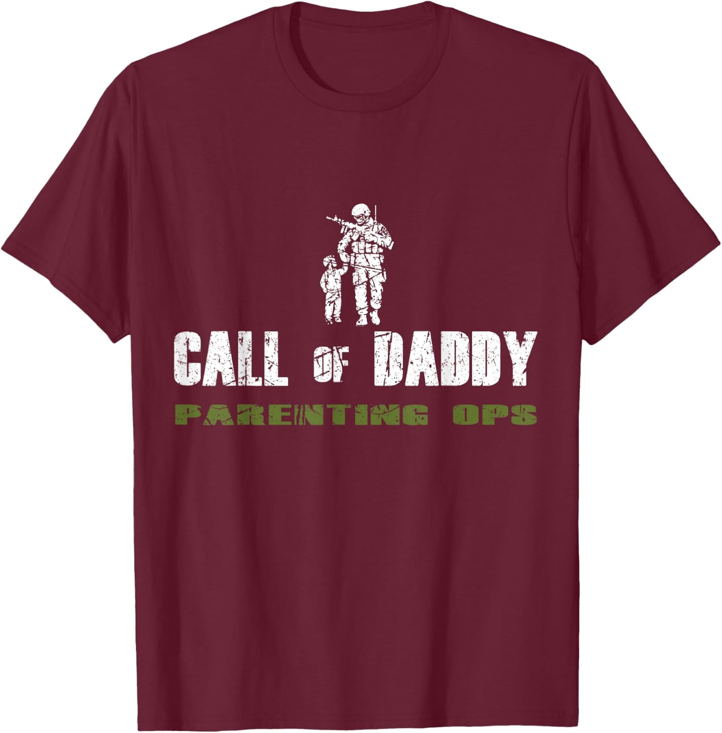 Gamer Dad Call of Daddy Parenting Ops Father's Day T-Shirt - T-Shirt | Maroon