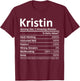 KRISTIN Nutrition Personalized Name Funny Christmas Gift T-Shirt - T-Shirt | Maroon