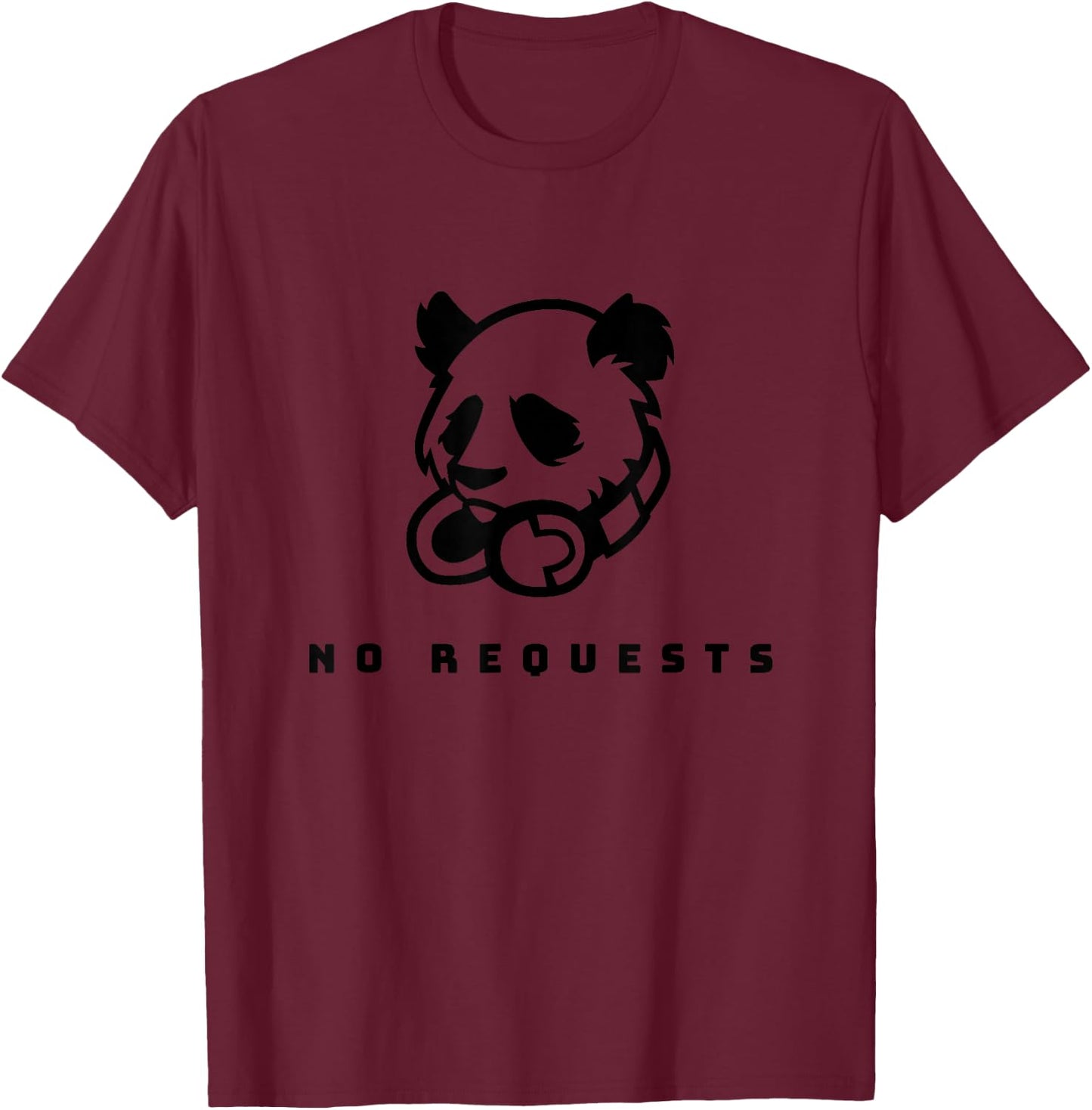 Panda DJ: No Requests T-Shirt - T-Shirt | Maroon