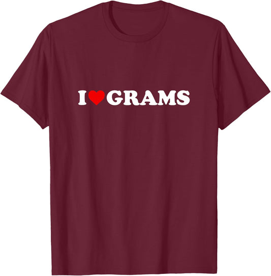 I Love Grams Shirt For Boy Girl Toddler Children Youth T-Shirt - T-Shirt | Maroon