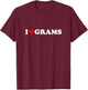 I Love Grams Shirt For Boy Girl Toddler Children Youth T-Shirt - T-Shirt | Maroon