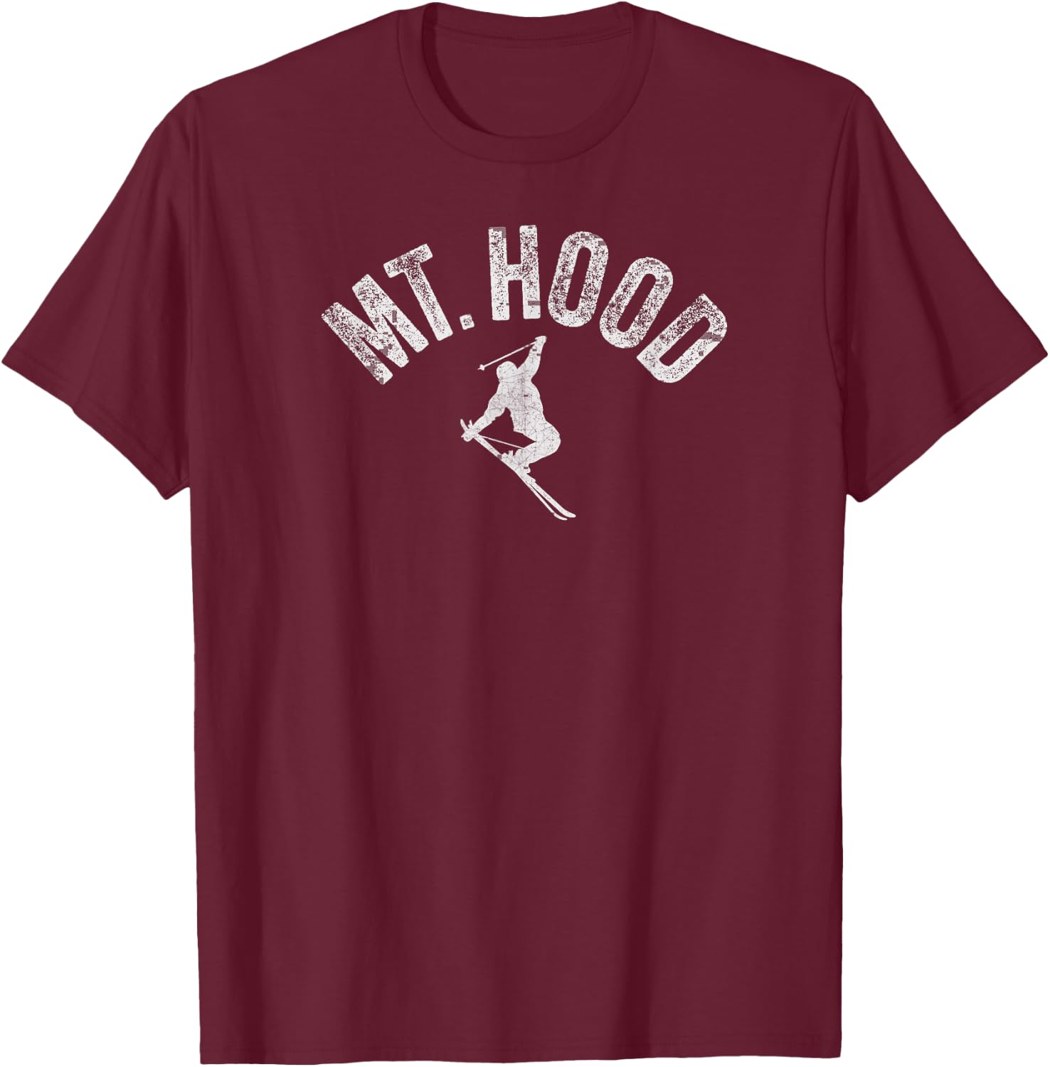 Ski Mt Hood OR (Oregon) Cool Mount Hood Winter Skier Skiing T-Shirt - T-Shirt | Maroon
