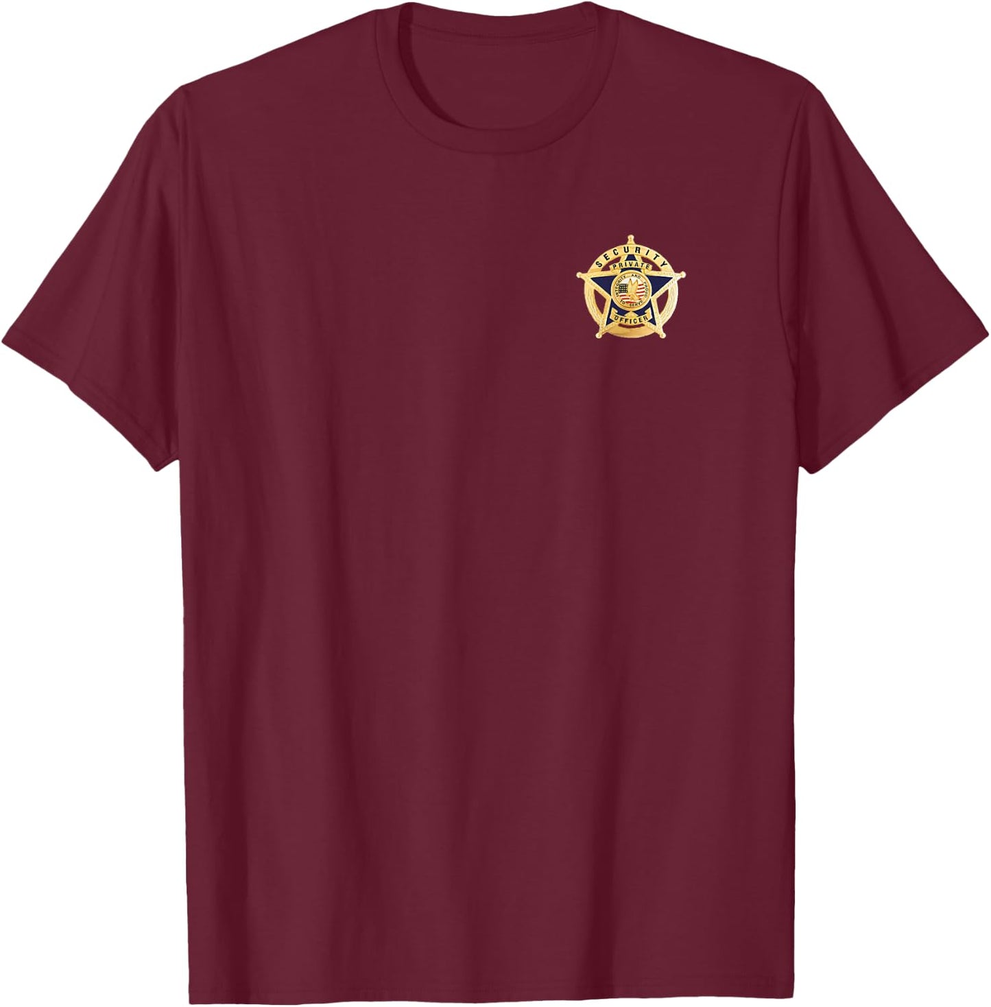 Security Guard (Double Sided), Officer/Police Uniform T-Shirt - T-Shirt | Maroon