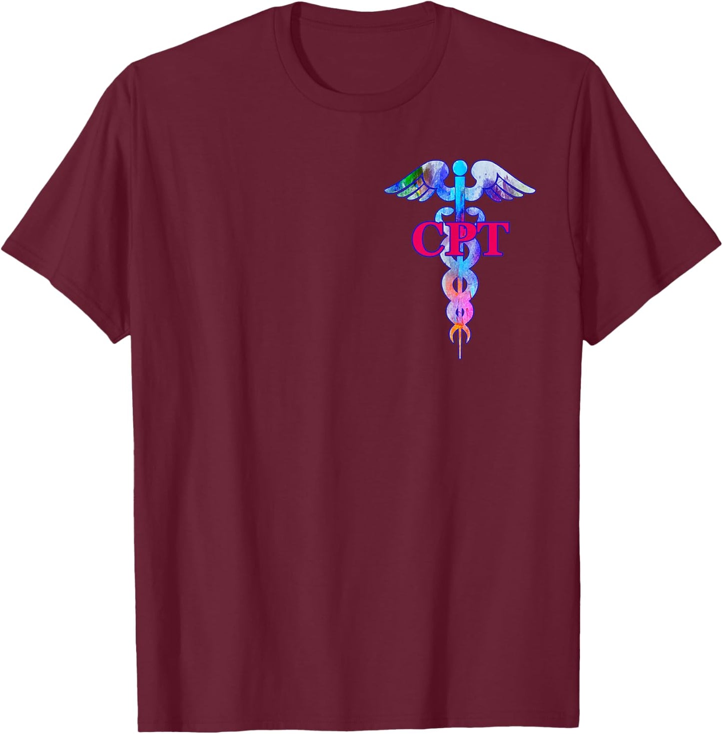 Certified Phlebotomy Technician CPT Caduceus Medical Symbol T-Shirt - T-Shirt | Maroon