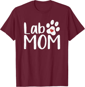 Lab Mom Labrador Dog Animal Lover Women Gift Pet Mom T-Shirt - T-Shirt | Maroon