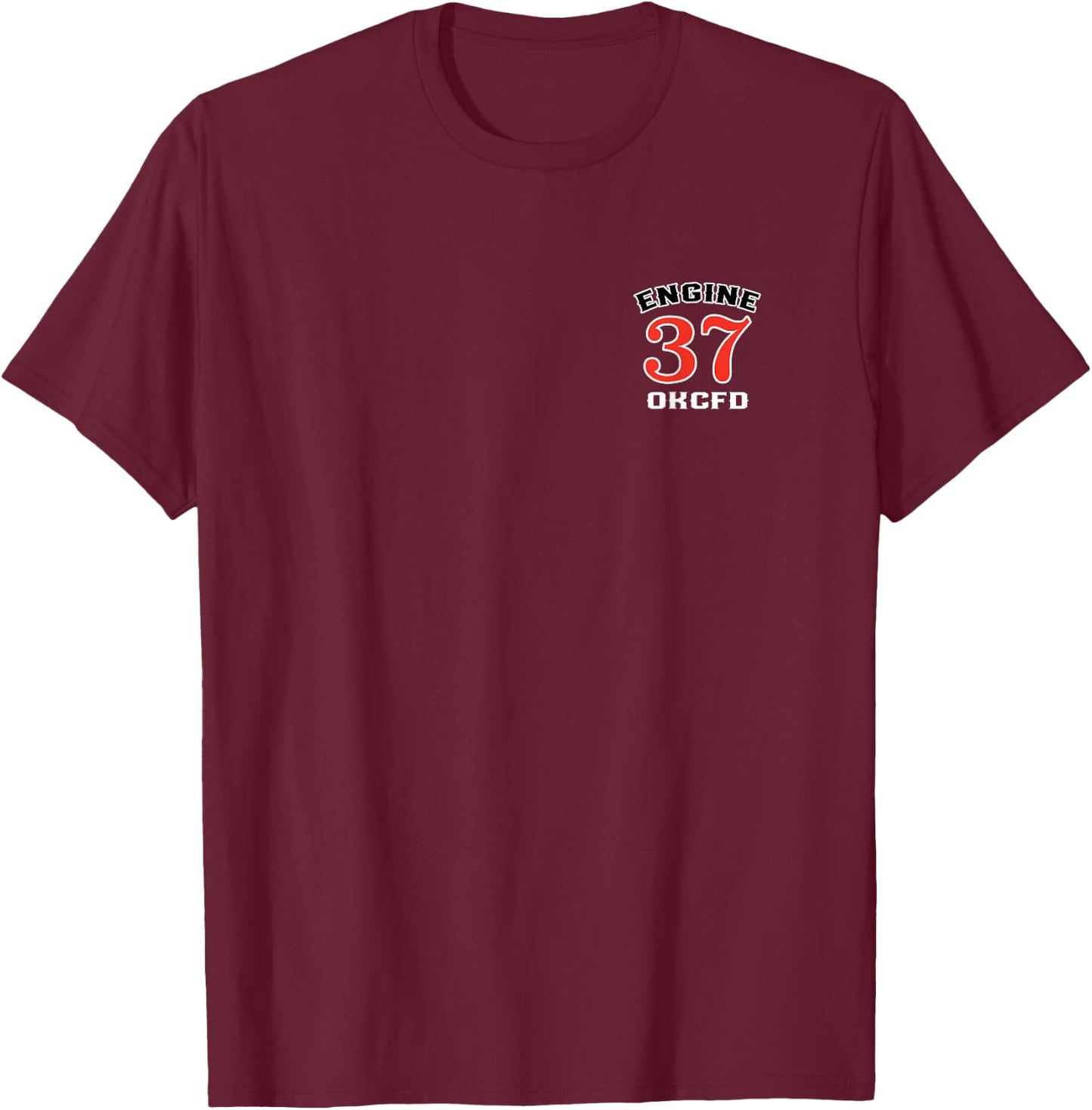 Oklahoma City Fire Dept Engine 37 T-Shirt - T-Shirt | Maroon