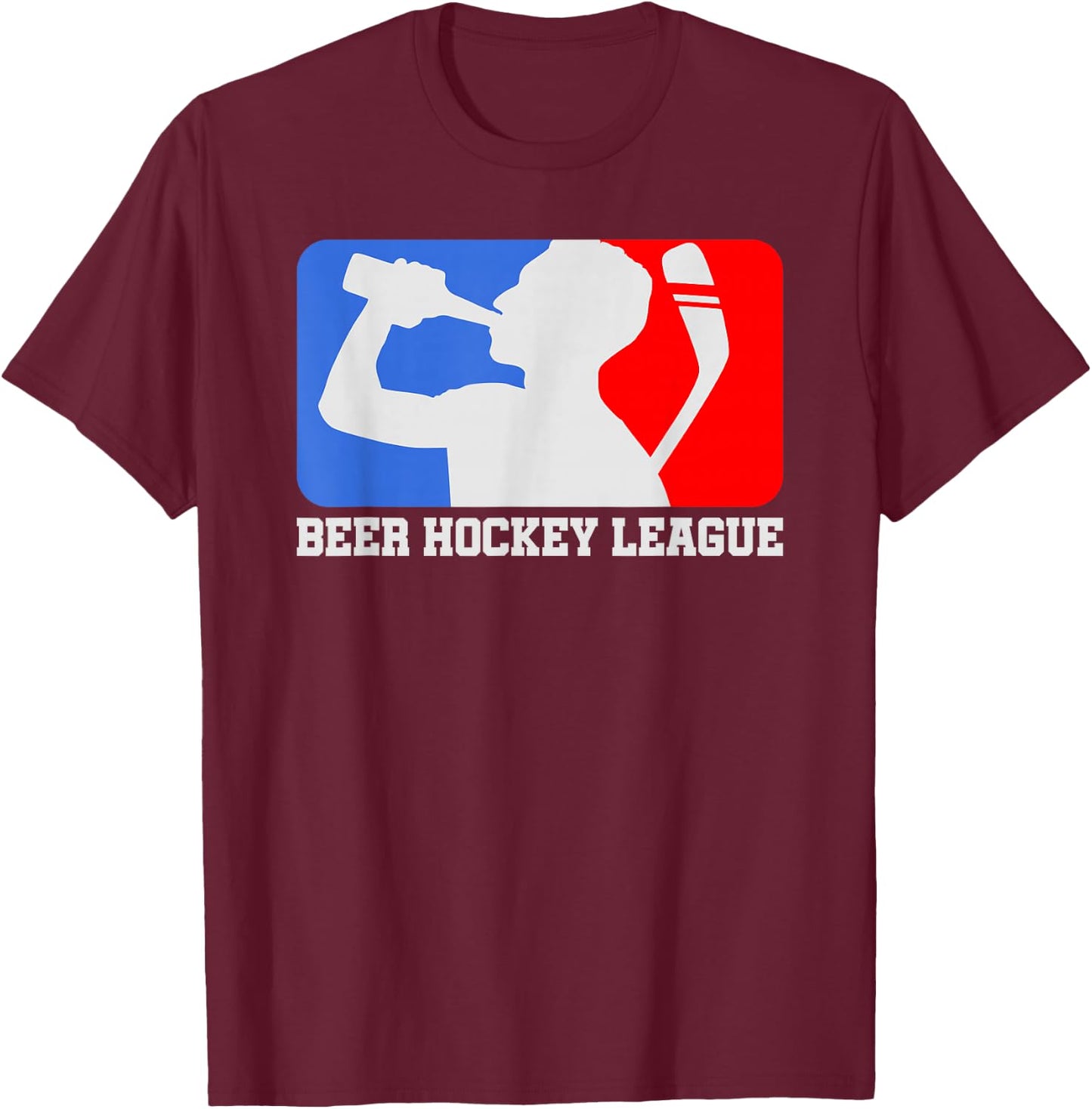 Cool Beer Hockey League Ice-Hockey Gift T-Shirt - T-Shirt | Maroon